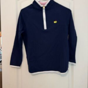 Masters Blue and White Quarter-Zip Hoodie